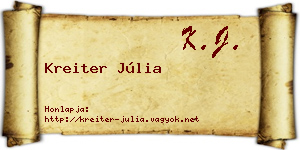 Kreiter Júlia névjegykártya